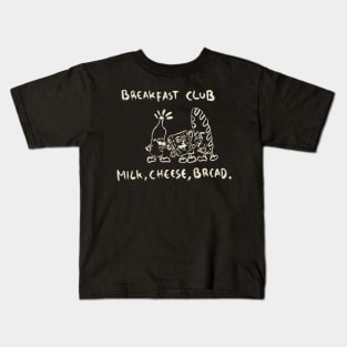 Breakfast Club With Milk, Cheese, Bread. Kids T-Shirt